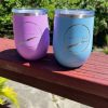 12 oz stemless wine tumblers with lid