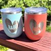 12 oz stemless wine tumblers with lid