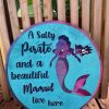 Door Hanger Salty Pirate Beautiful Princess