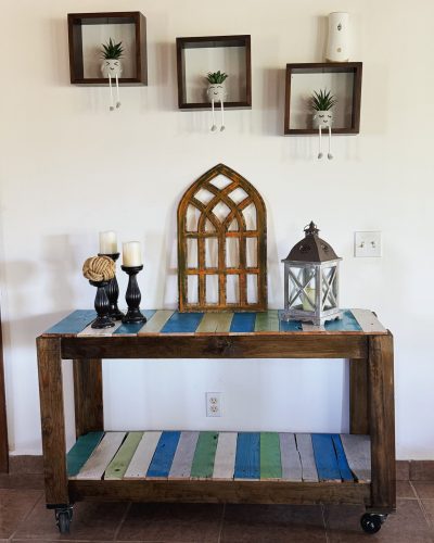 Rolling hall table Rolling Entry Table - Pallet made